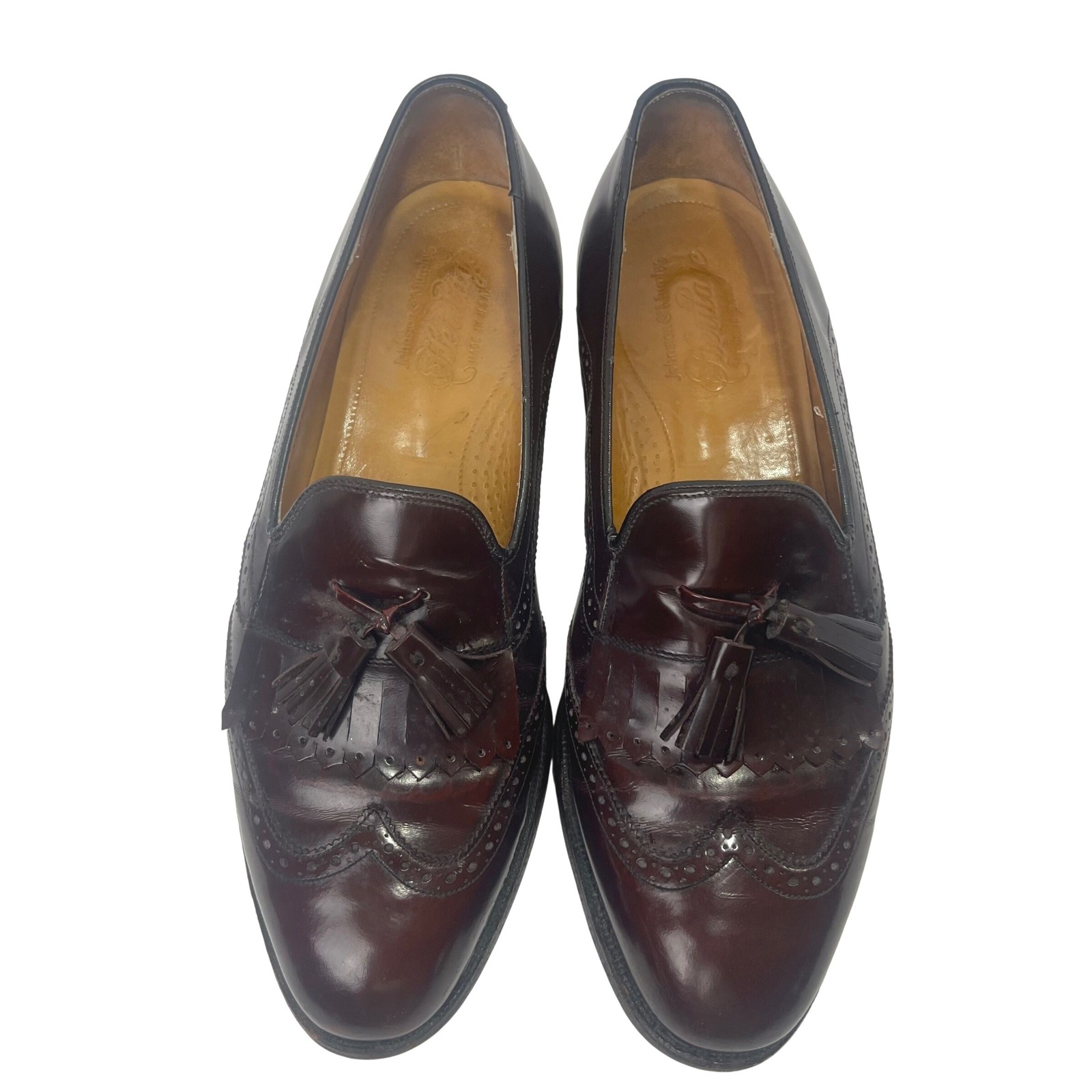 Johnston & Murphy Aristocraft Heritage Burgundy Tassel Leather Loafers 8 Read